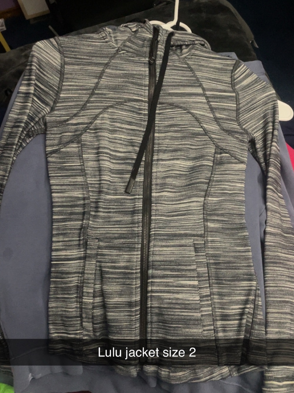 lululemon athletica Striped Gray Zip-Up Hoodie